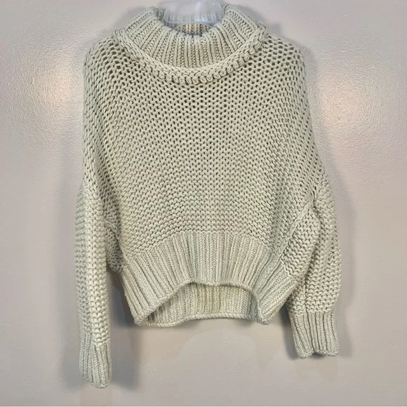 Free People My Only Sunrise Chunky Open Cable Knit Oversized Slouchy Sweater - Picture 4 of 16